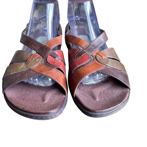 Earth Sandals Jolie Sz 10 Bark Brown Multicolor Leather Comfort Walking Strappy - Picture 4 of 9